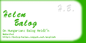 helen balog business card